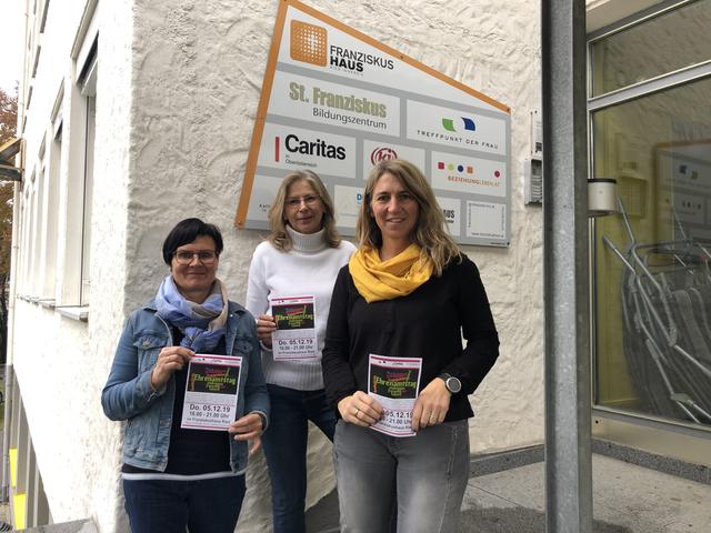 Michaela Bangerl (Treffpunkt der Frau), Berta Burghuber (RegionalCaritas) und Kornelia Zauner (Franziskushaus) (v.l.).