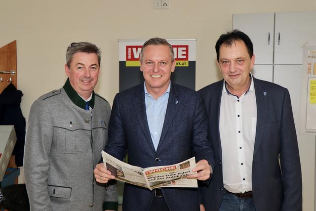 Ewald Schalk (l.), im Bild mit Mario Kunsek und Anton Kogler, wird für die FPÖ in den Landtag einziehen. | Foto: Alfred Mayer