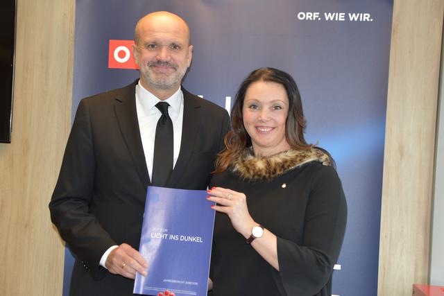 ORF-Landesdirektor Werner Herics und Moderatorin Melanie Balaskovics stellten das ORF-Burgenland-Programm rund um die Spendenaktion „Licht ins Dunkel“ vor.
