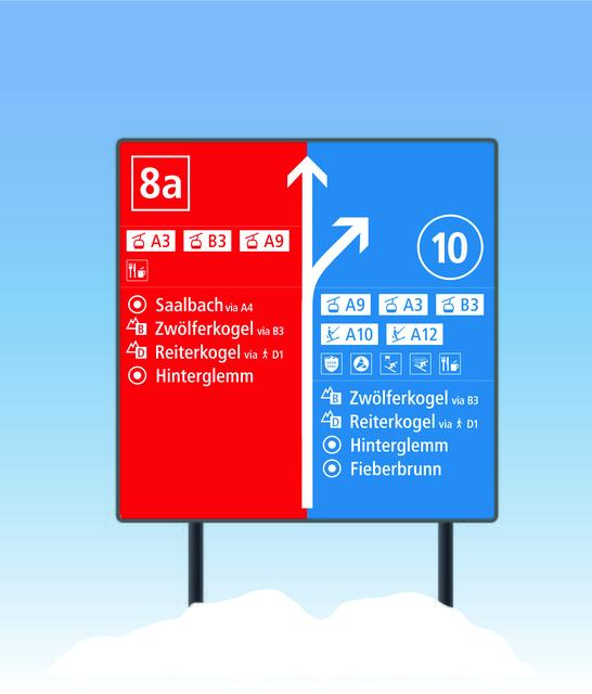 Die Spezialisten von motasdesign, die für die Entwicklung verantwortlich zeichnen, haben die Pisten wie Verkehrsstraßen betrachtet. | Foto: Skicircus Saalbach Hinterglemm Leogang Fieberbrunn