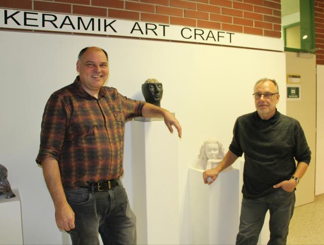 Prof. Ingolf Christian (links) und Prof. Curd Dautermann gaben mir einen kleinen Einblick in die Ausbildung an der Ortweinschule