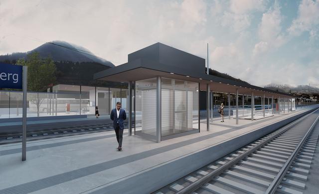 Umbauten, Gestaltungen beim Bahnhof Kirchberg.