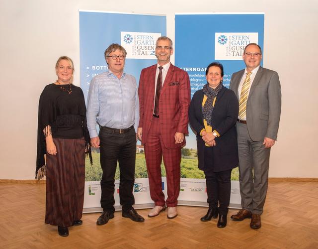 v.l.n.r.: Leader-GF Martina Birngruber, Hermann Reingruber, Martin Tanzer und LAbg. Sepp Rathgeb (v. l.).