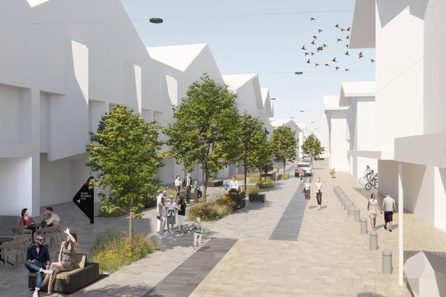 Visualisierung: So könnte in Zukunft die Untermarktstraße als Begegnungszone aussehen, die Bauarbeiten dafür beginnen im Frühjahr 2020.