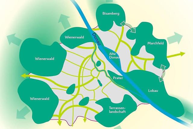 "Leitbild Grünräume neu": Künftig soll ein grünes Netz die großen Wiener Naturräume verbinden.