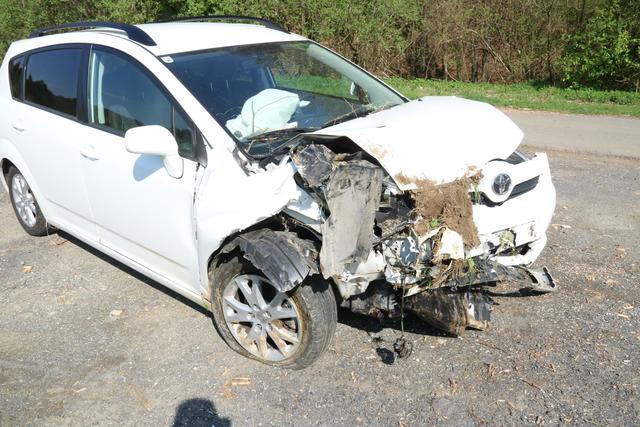 Bei dem schweren Unfall auf der B 58 in Tauka wurde eine Pensionistin verletzt. | Foto: Landespolizeidirektion Burgenland