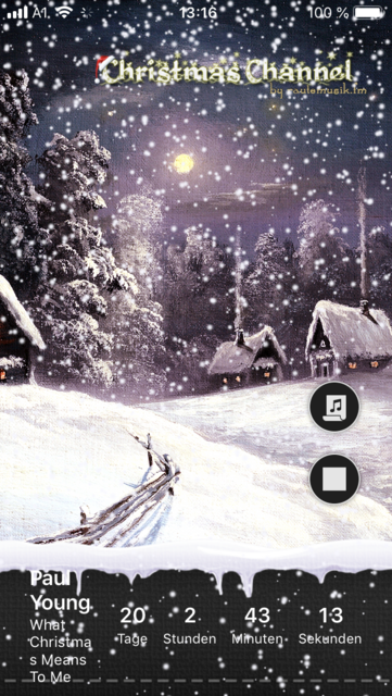 Unser App Tipp der Woche: Christmas Channel ist ein Weihnachtsradio. Die Musik stimmt perfekt auf Weihnachten mit Musik aus den unterschiedlichsten Richtungen ein.  | Foto: Screenshot