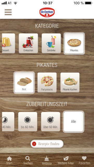 Unser App-Tipp der Woche: Dr. Oetker Rezeptideen ist eine App mit einer großen Auswahl an Backrezepten. | Foto: Screenshot