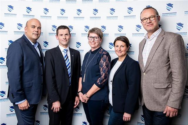 v.l.n.r. Mag. Armin Mahr, Univ.-Lektor Ing. Dr. Markus Zeilinger BSc MSc MBA, Birgit Prudic, Sabine Leitner MSc, Dr. Michael Klosterer.