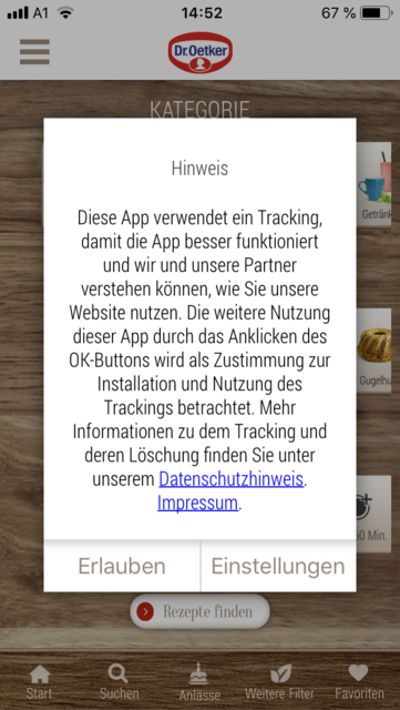 Unser App-Tipp der Woche: Dr. Oetker Rezeptideen ist eine App mit einer großen Auswahl an Backrezepten. | Foto: Screenshot