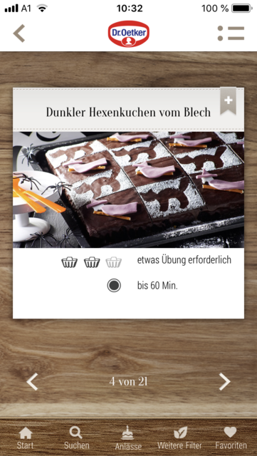 Unser App-Tipp der Woche: Dr. Oetker Rezeptideen ist eine App mit einer großen Auswahl an Backrezepten. | Foto: Screenshot