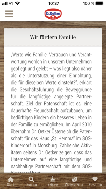 Unser App-Tipp der Woche: Dr. Oetker Rezeptideen ist eine App mit einer großen Auswahl an Backrezepten. | Foto: Screenshot