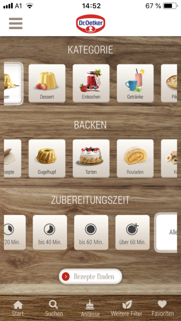 Unser App-Tipp der Woche: Dr. Oetker Rezeptideen ist eine App mit einer großen Auswahl an Backrezepten. | Foto: Screenshot