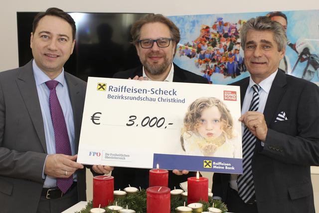 Landeshauptmann-Stv. Manfred Haimbuchner, BezirksRundschau-Geschäftsführer Thomas Reiter und FPÖ-Klubobmann Herwig Mahr (v. l.).