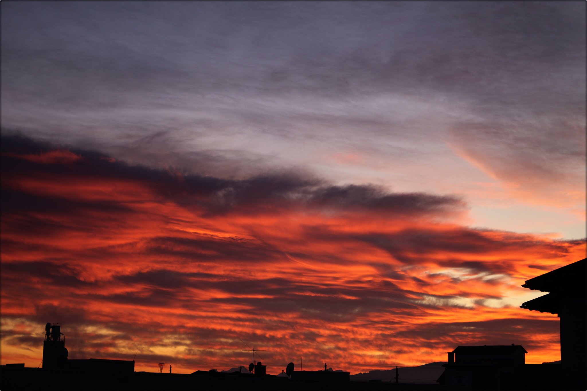 Die heutige Abendröte über Althofen St. Veit