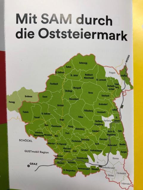 Das Sammeltaxi verbindet die Region über die Gemeindegrenzen hinaus.