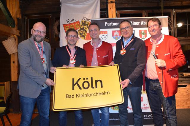 Kölner-Haie-Geschäftsführer Philipp Walter, Wolfgang Schneeweiß, Lukas Wachten (WDR), Matthias Krenn und Jürgen Schwarz