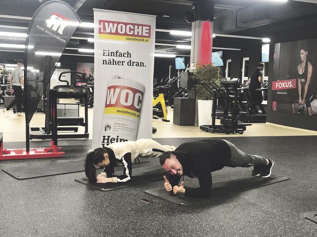 Stephanie Davis und Maid Suljevic vom Clever Fit Spittal zeigen sich sportlich und großzügig.