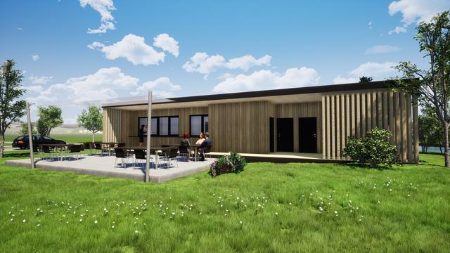 Die Visualisierung zeigt,  wie das neue Gebäude mit Kiosk und Sanitäranlagen aussehen wird. | Foto: Bundesforste