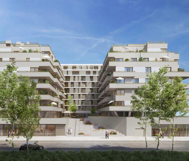 Die neue Wohnhausanlage "Kai 100" nahe der Millennium City wird 402 Wohnungen sowie Büros enthalten.