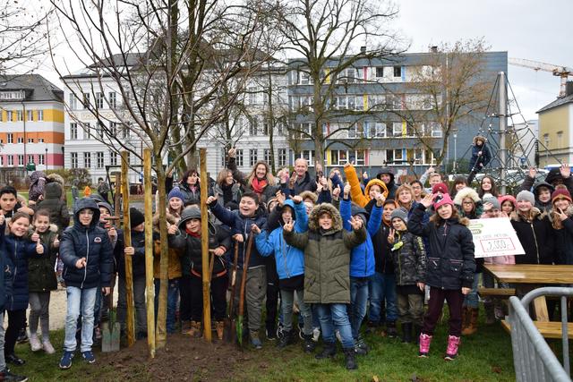 Im Garten der Landesmusikschule wurde ein Nussbaum gepflanzt. | Foto: Stadtamt
