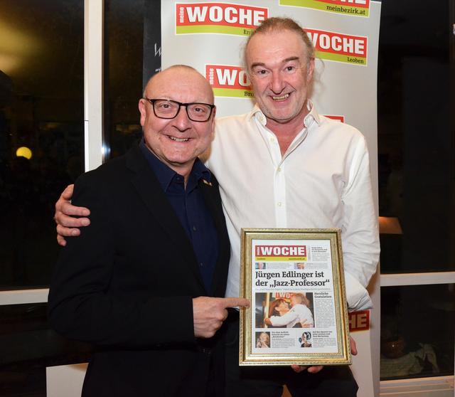 Eine Titelseite zum Abschied der "Cool Tour Jazz Nights": Redakteur Wolfgang Gaube und Organisator Jürgen Edlinger.