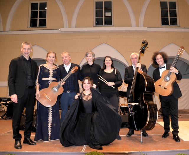 Die Stars des Abends: Dieter Stemmer, Julia Malischnig, Franz Eder, Sabine Hasicka, Ingrid Oberkanins. Oliver Steger, Cecilio Perera und Martina Razumovskaja (vorn)