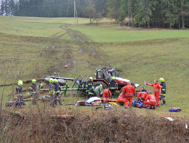 Schwerer Unfall mit zwei Verletzten in Tradigist, am 4. Jänner 2020.
