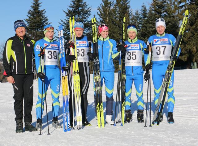 Landesmeisterschaft im Schilanglauf: Schuh Richard, Varga Stephan, Gremmel Helmut, Kerschbaumer Uschi und Marc, Varga Bernd