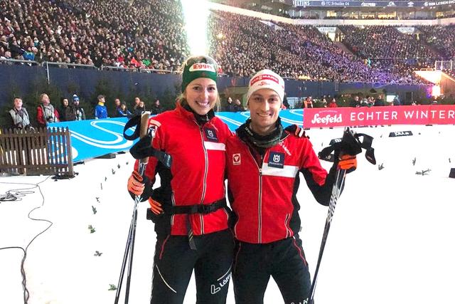 Gaudi "Auf Schalke" Lisa Hauser, Felix Leitner. | Foto: FB L. Hauser