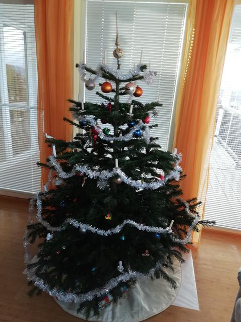 Unser Christbaum ist der schönste, da er vom heimischen Christbaum Verkäufer gekauft wurde, und von mir selbst geschmückt wurde 