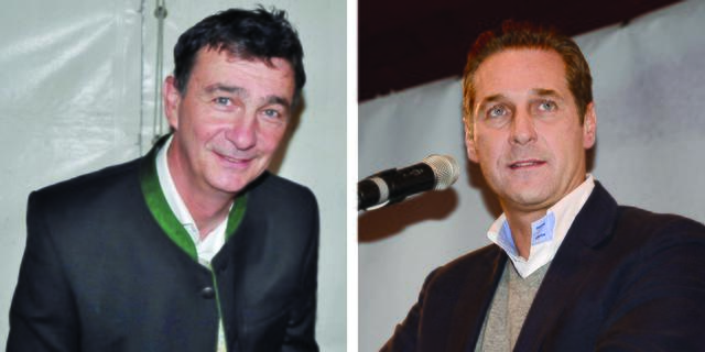 FPÖ-Gemeinderat Karl Baron (l.) hofft auf Heinz-Christian Strache a´ls Spitzenkandidat der Allianz für Österreich