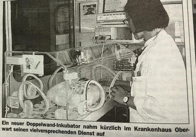 Neuer Doppelwand-Inkubator im Krankenhaus Oberwart (Ausgabe 19. Jänner 2000)
