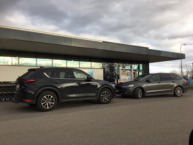 Vorm Hofer in Baden, am 11. Jänner um die Mittagszeit.