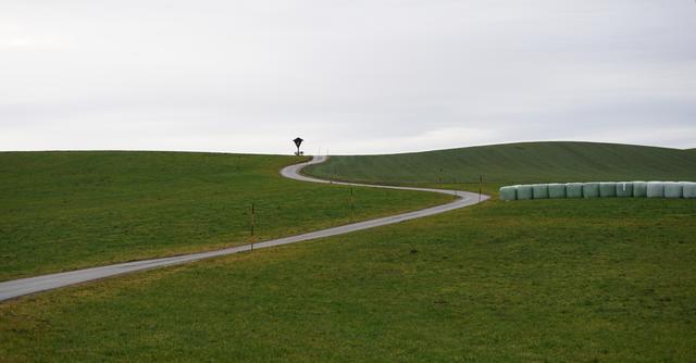 Der Weg zum Hochkreuz. Alljährlich auch Ziel der Fronleichnams- u. Erntedankprozession.