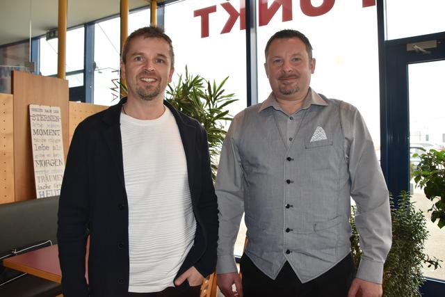 Manfred Schmudermayer, Aquarena und Baumeister Dieter Gausterer, Firma Kraftfluss.