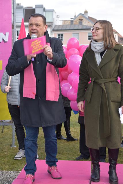 NEOS-Spitzenkandidaten Eduard Posch und Julia Kernbichler