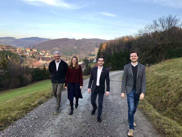 Die Kandidaten der NEOS Michelbach: Ernest Mayer, Clara Mayer, Patrick Prehl und Ulrich Mayer (v. li. n. re.)
