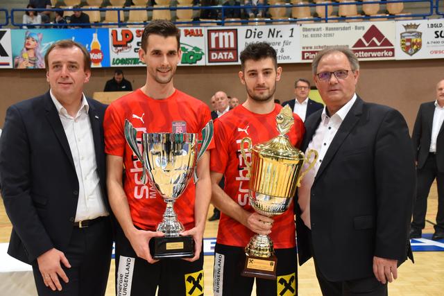 Parndorf holt wieder das Masters: NR Christian Drobits, Felix Wendelin, David Dornhackl, BFV-Präs. Gerhard Milletich | Foto: Michael Strini