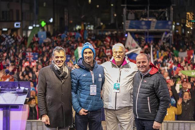 Georg Willi (Bürgermeister) und Georg Spazier (CEO ITS), Kai Holm (CEO IMGA), LHStv Josef Geisler