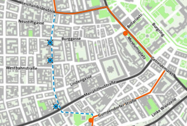 So würde sich die Josefstadt die neue 13A Route wünschen.