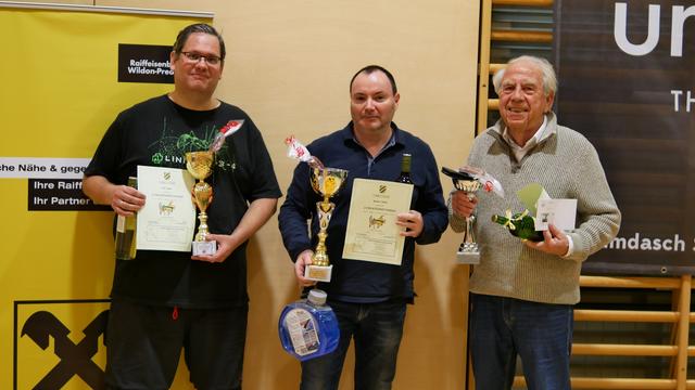 Siegerpodest bei den Hobbyspielern: Dirk Heger, Werner Hifler und Horst Watzka.