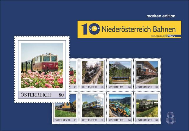 Ein Muss für Freundinnen und Freunde der Niederösterreich Bahnen: die Jubiläums Sonderbriefmarkenedition. | Foto: Österr. Post AG