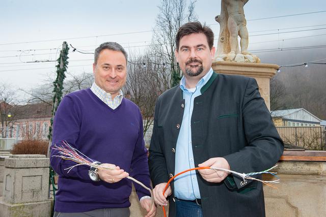 Gemeindeübergreifende Zusammenarbeit Michael Cech Bürgermeister Gablitz und Stefan Steinbichler Bürgermeister Purkersdorf.