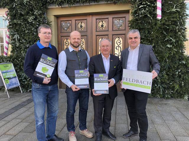 Gerüstet: Peter Köhldorfer, Karl Puchas, Josef Ober und Gemeinderat bzw. Sicherheitsbeauftragter Josef Gsöls (v.l.).