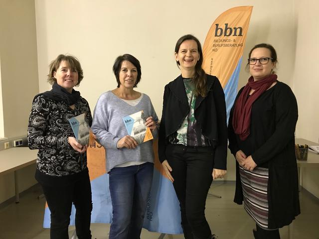 v. l.: Silvia Wagner ( Transjop), Sylvia Jaidhauser-Schuster (Transjob), LAbg. BGM Kerstin Suchan-Mayr, Kathi Pürkner (AK NÖ)