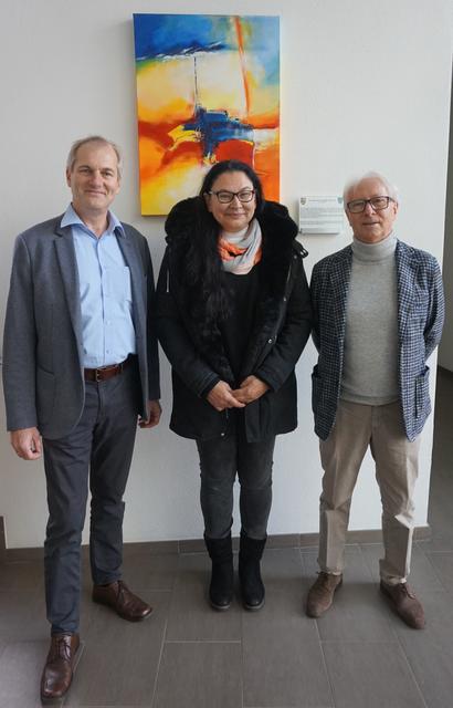 Hausbesitzer Christoph Salcher, Pächterin Maria Heuberger, BGM Günther Kellnreitner (v. l.).