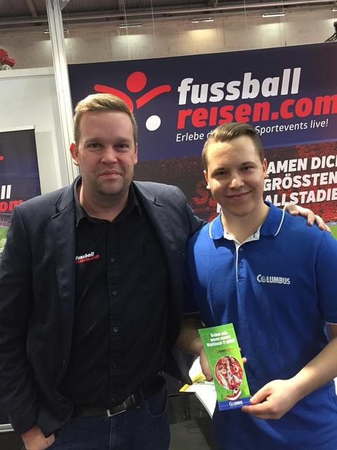 Im Gespräch über Fußballreisen
Patrick Woppel von COLUMBUS Reisen Oberwart mit fussballreisen.com/R.E.S. Touristik Geschäftsführer Christian Pramberger