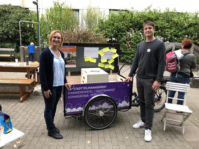 Bezirkschefin Lea Halbwidl und Yannick Eckerl von der Gebietsbetreuung sammelten bei zwei Terminen vor Ort die Ideen der Anrainer. | Foto: Barbara Schuster