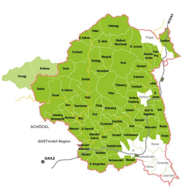 In fast allen oststeirischen Gemeinden sind Sammelhaltepunkte von SAM installiert.